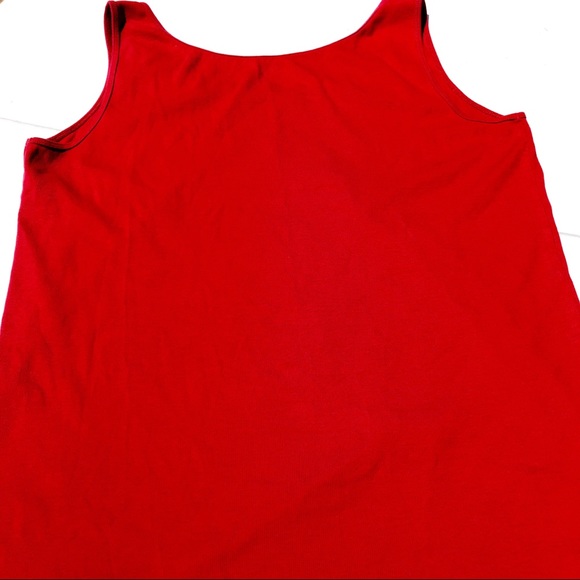 Stylus Cotton  Ribbed Scoop Neck Red Tank Size 2X - Picture 9 of 12